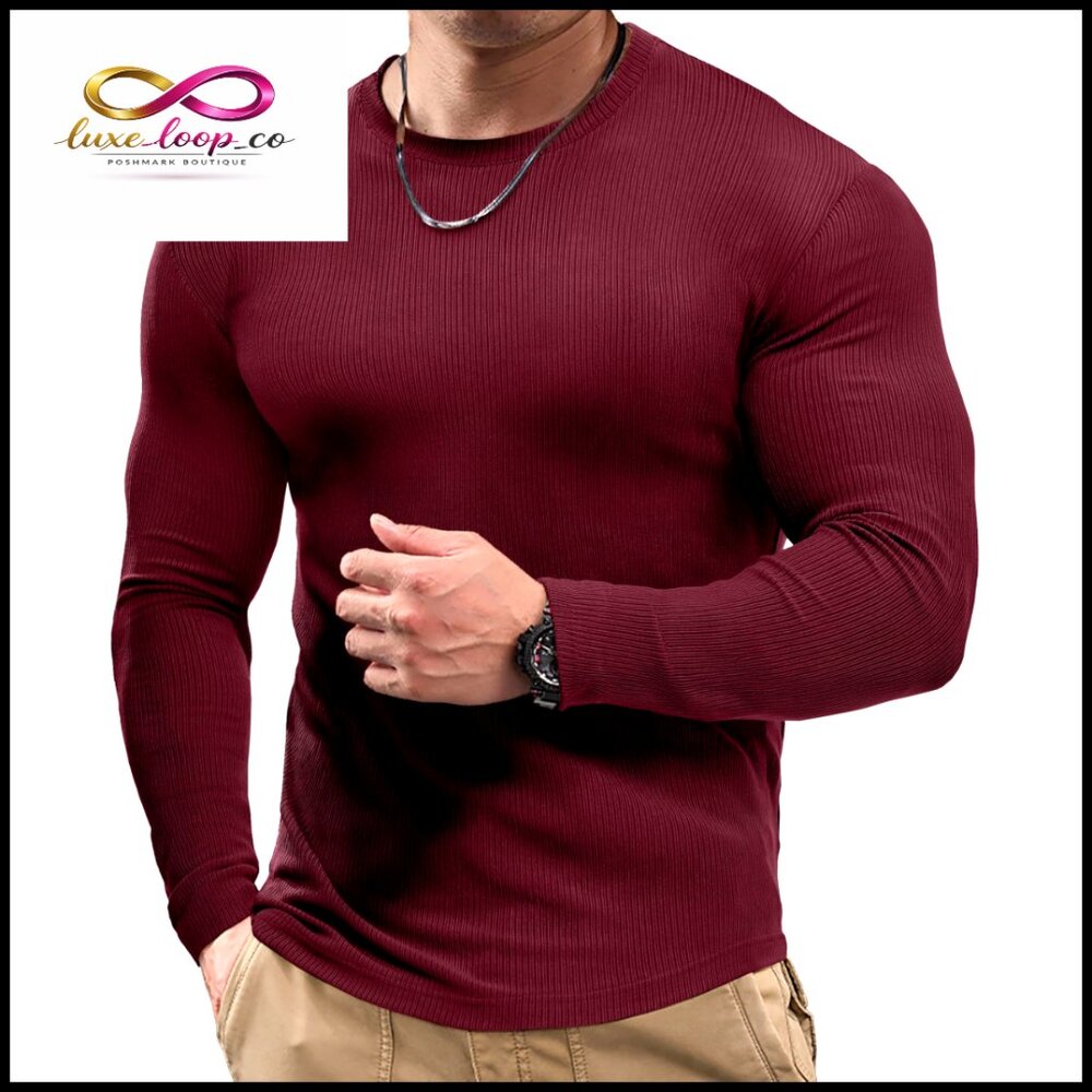 Slim Fit Long Sleeve Muscle Shirt Anti-Wrinkle Gym Workout Tee